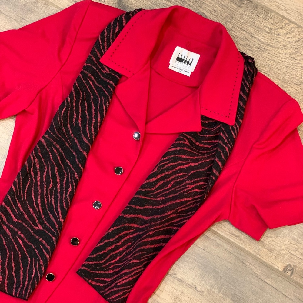 Vintage Leslie Faye red dress